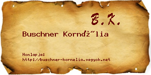Buschner Kornélia névjegykártya